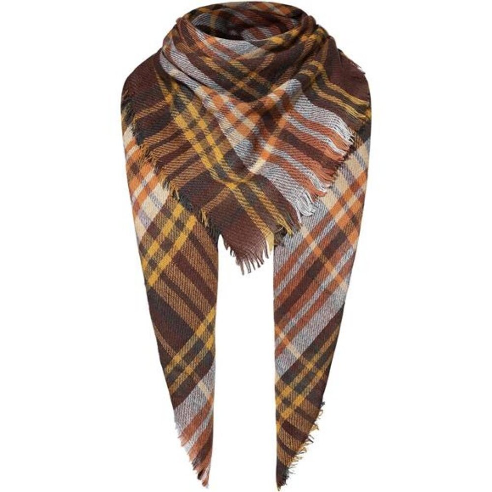 American Trends‎ Scarfs for Women Winter Triangle Scarf Classic Plaid Warm Scarf